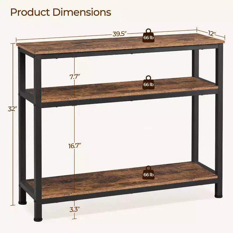 Yaheetech Table Console Vintage Industrielle pour Entrée/Salon