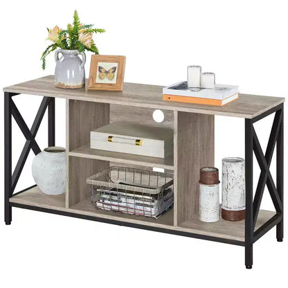 Meuble TV Yaheetech 119 cm, Console TV 119 cm de large, Gris
