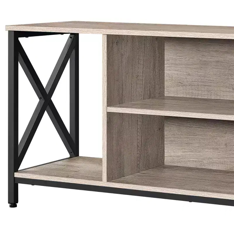 Meuble TV Yaheetech 119 cm, Console TV 119 cm de large, Gris