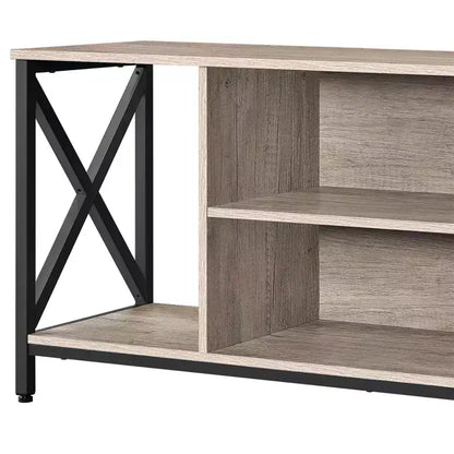 Meuble TV Yaheetech 119 cm, Console TV 119 cm de large, Gris