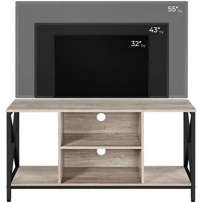 Meuble TV Yaheetech 119 cm, Console TV 119 cm de large, Gris