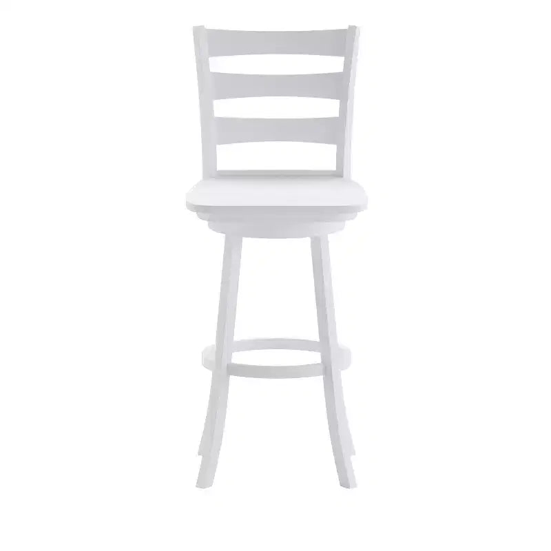 Tabouret pivotant classique en bois à dossier échelle de qualité commerciale Merrick Lane avec siège et repose-pieds en bois massif