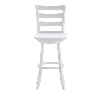 Tabouret pivotant classique en bois à dossier échelle de qualité commerciale Merrick Lane avec siège et repose-pieds en bois massif