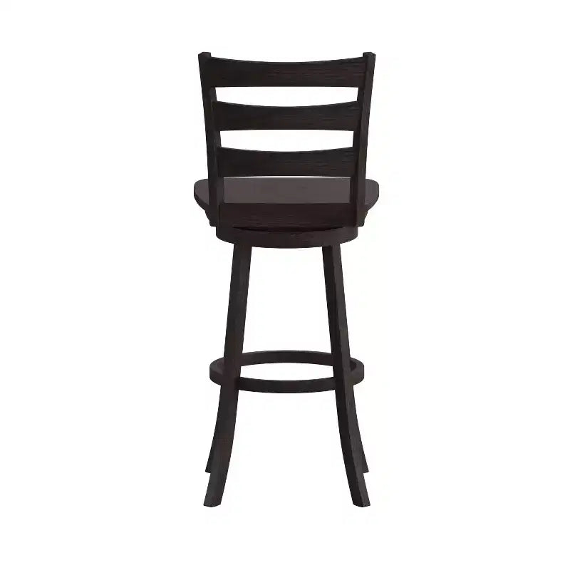 Tabouret pivotant classique en bois à dossier échelle de qualité commerciale Merrick Lane avec siège et repose-pieds en bois massif