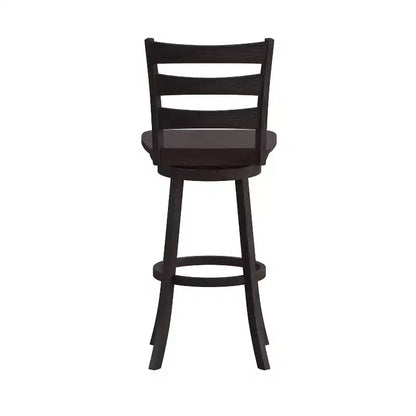 Tabouret pivotant classique en bois à dossier échelle de qualité commerciale Merrick Lane avec siège et repose-pieds en bois massif
