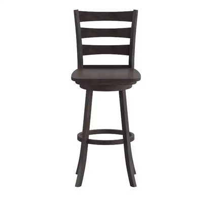 Tabouret pivotant classique en bois à dossier échelle de qualité commerciale Merrick Lane avec siège et repose-pieds en bois massif