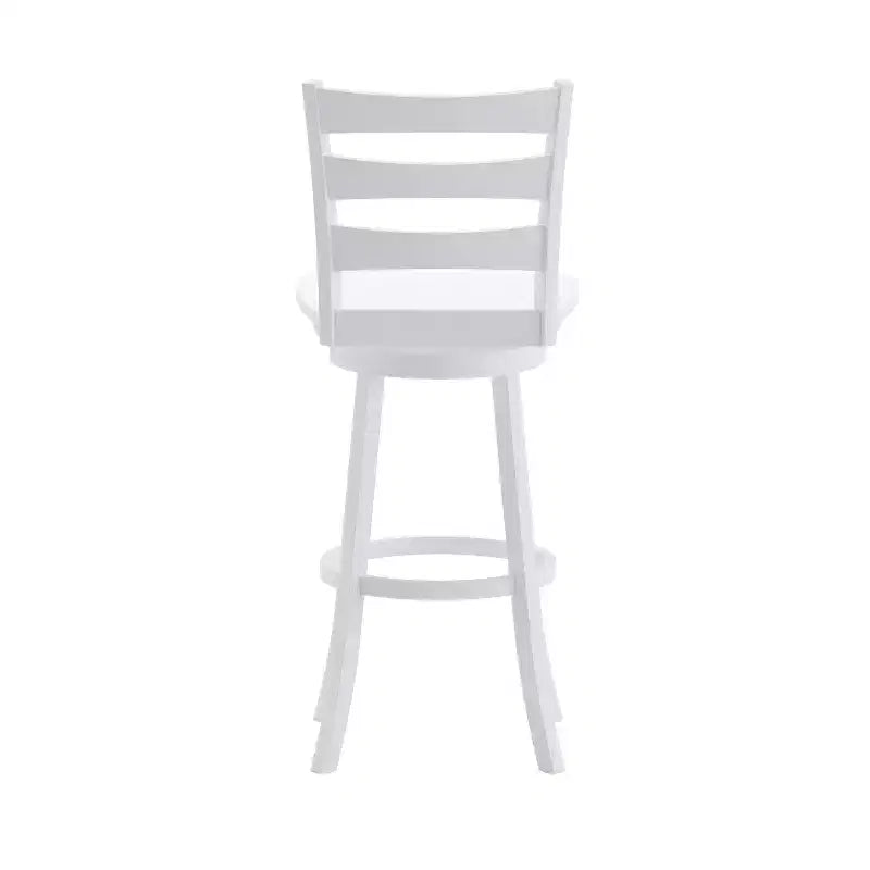 Tabouret pivotant classique en bois à dossier échelle de qualité commerciale Merrick Lane avec siège et repose-pieds en bois massif