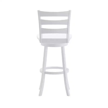 Tabouret pivotant classique en bois à dossier échelle de qualité commerciale Merrick Lane avec siège et repose-pieds en bois massif