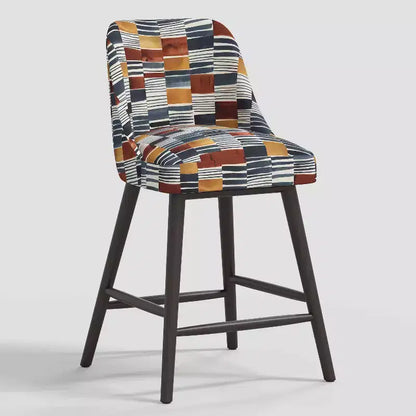 Tabouret de bar à hauteur de comptoir Geller avec repose-pieds géométrique - Threshold