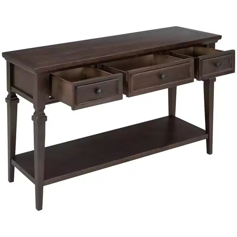 Console de table rétro avec tiroirs et étagère - ModernLuxe