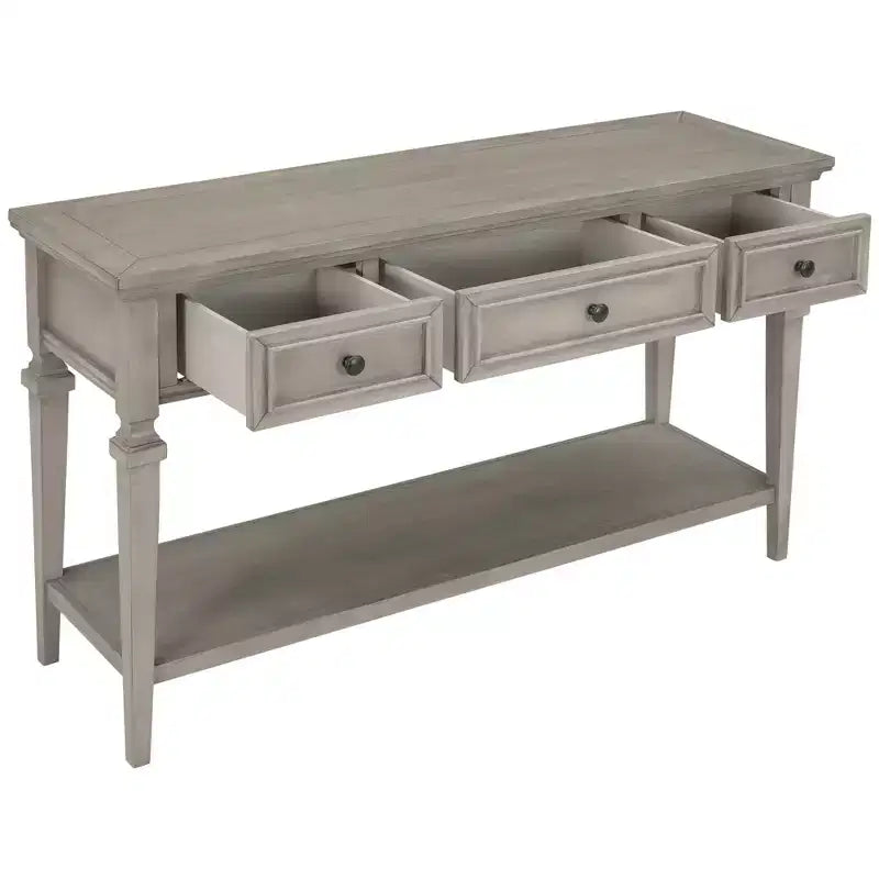 Console de table rétro avec tiroirs et étagère - ModernLuxe