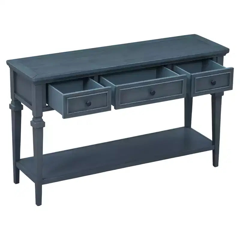 Console de table rétro avec tiroirs et étagère - ModernLuxe