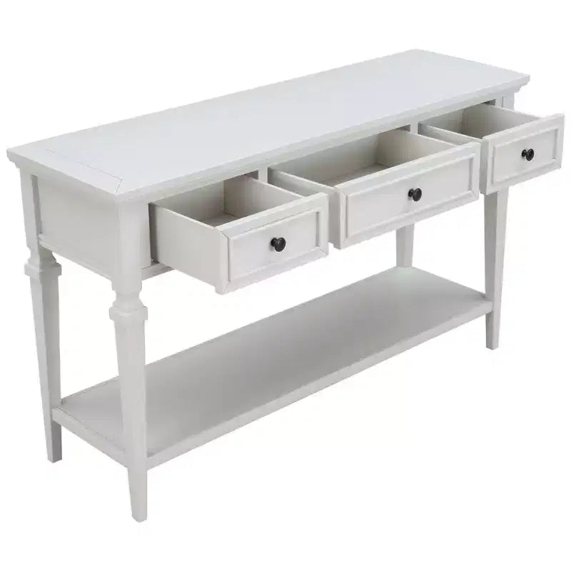 Console de table rétro avec tiroirs et étagère - ModernLuxe