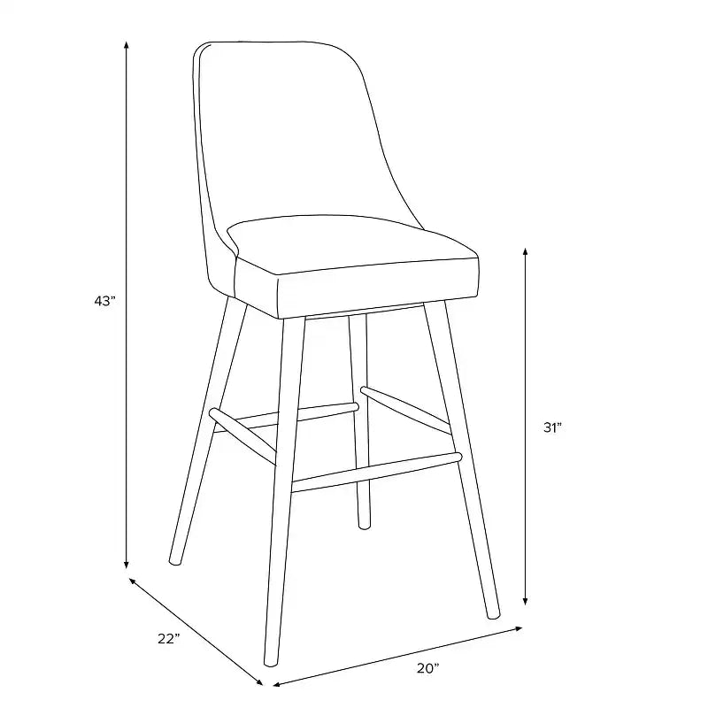 Tabouret de bar moderne Geller à hauteur de comptoir en lin – Threshold