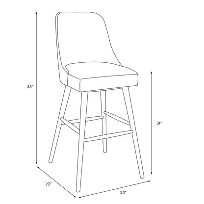 Tabouret de bar moderne Geller à hauteur de comptoir en lin – Threshold