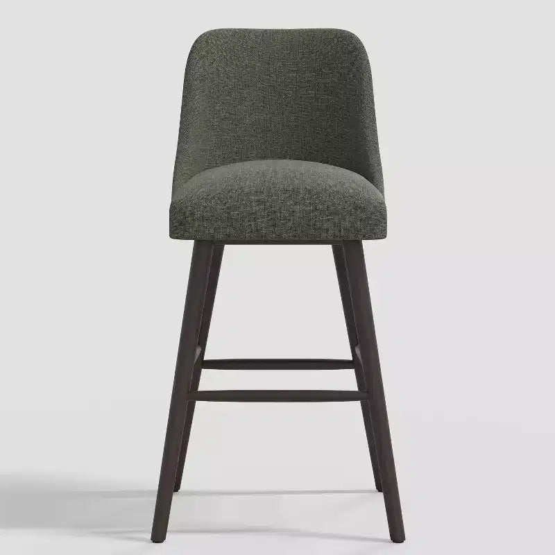 Tabouret de bar à hauteur de comptoir Geller 31 avec repose-pieds en lin texturé moderne - Threshold