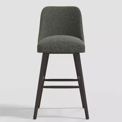 Tabouret de bar à hauteur de comptoir Geller 31 avec repose-pieds en lin texturé moderne - Threshold