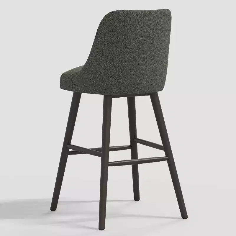 Tabouret de bar à hauteur de comptoir Geller 31 avec repose-pieds en lin texturé moderne - Threshold