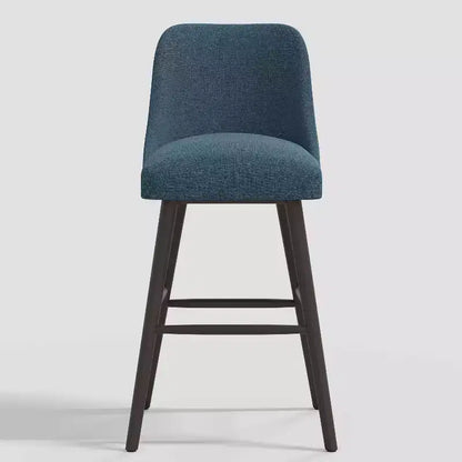 Tabouret de bar à hauteur de comptoir Geller 31 avec repose-pieds en lin texturé moderne - Threshold
