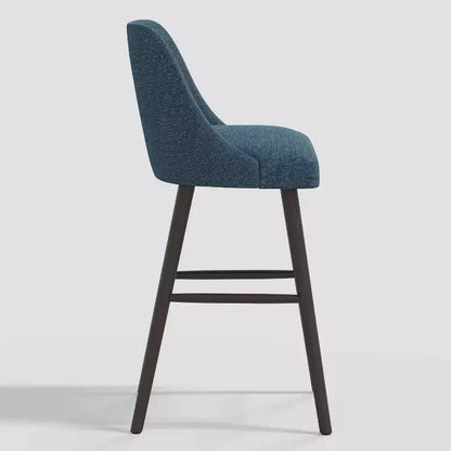 Tabouret de bar à hauteur de comptoir Geller 31 avec repose-pieds en lin texturé moderne - Threshold