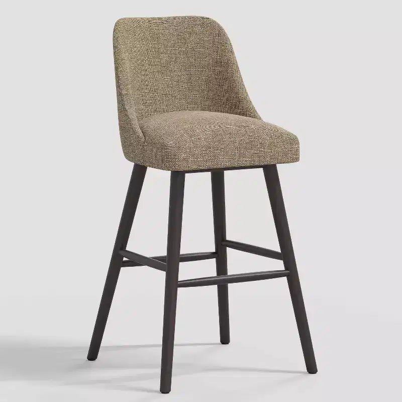 Tabouret de bar à hauteur de comptoir Geller 31 avec repose-pieds en lin texturé moderne - Threshold