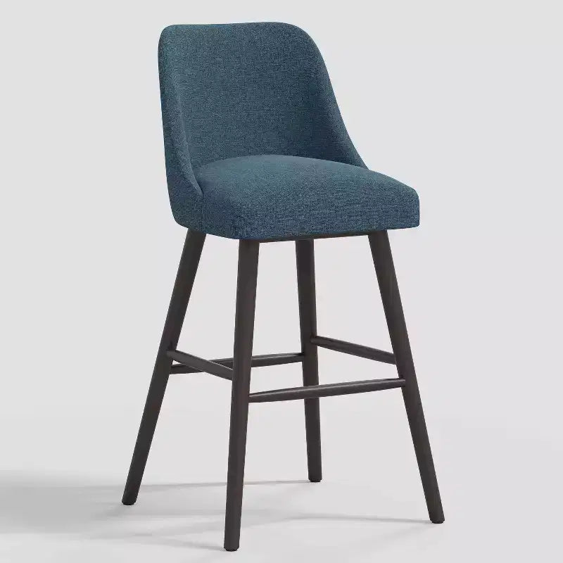 Tabouret de bar à hauteur de comptoir Geller 31 avec repose-pieds en lin texturé moderne - Threshold