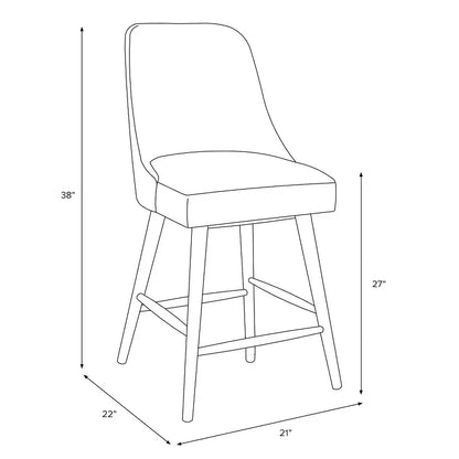 Tabouret de bar 27 Geller avec repose-pieds en velours - Threshold