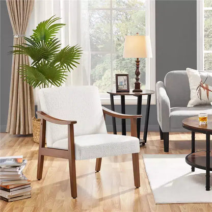 Fauteuil d'appoint moderne Yaheetech en similicuir avec pieds en bois massif