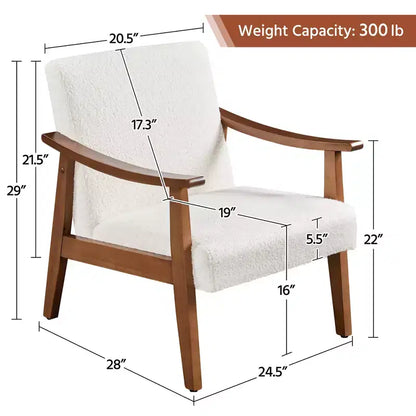 Fauteuil d'appoint moderne Yaheetech en similicuir avec pieds en bois massif