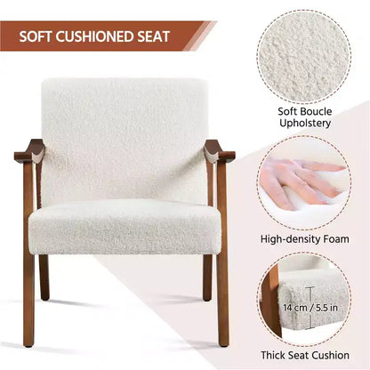 Fauteuil d'appoint moderne Yaheetech en similicuir avec pieds en bois massif
