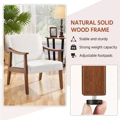 Fauteuil d'appoint moderne Yaheetech en similicuir avec pieds en bois massif