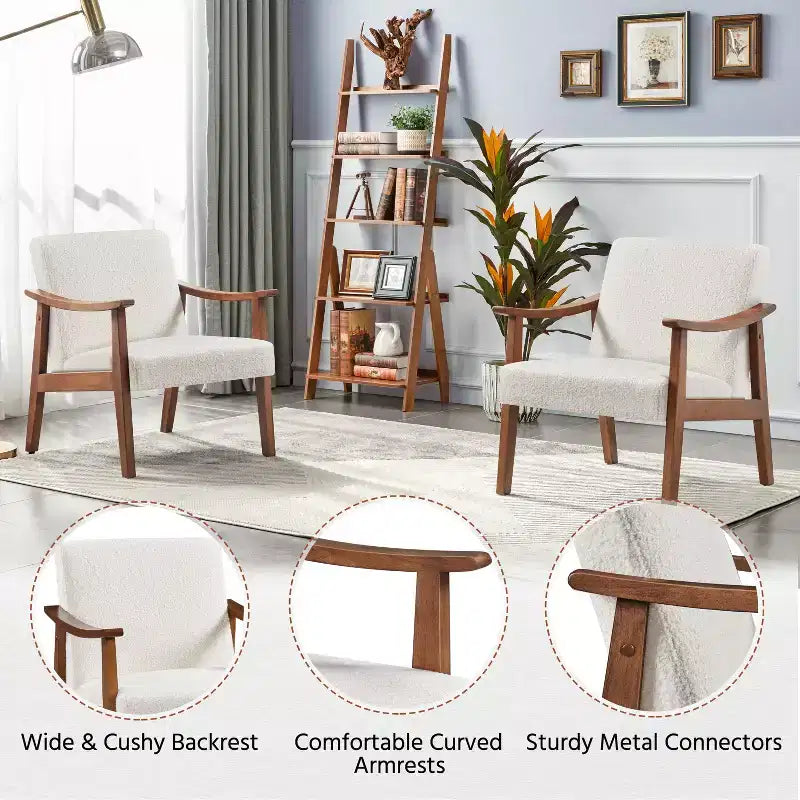 Fauteuil d'appoint moderne Yaheetech en similicuir avec pieds en bois massif