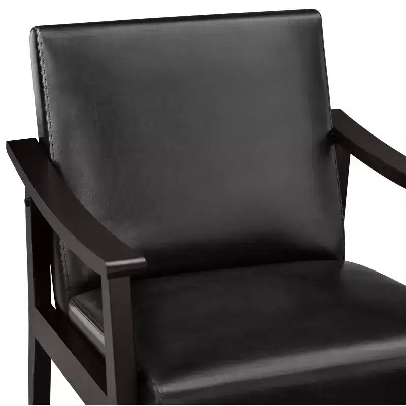Fauteuil d'appoint moderne Yaheetech en similicuir avec pieds en bois massif