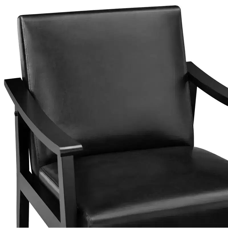 Fauteuil d'appoint moderne Yaheetech en similicuir avec pieds en bois massif