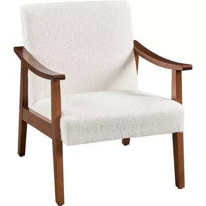 Fauteuil d'appoint moderne Yaheetech en similicuir avec pieds en bois massif