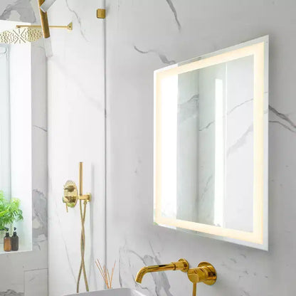 Remy Rectangular Frameless Anti-Fog Aluminum Front-lit Tri-color LED Bathroom Vanity Mirror with Smart Touch Control - JONATHAN Y