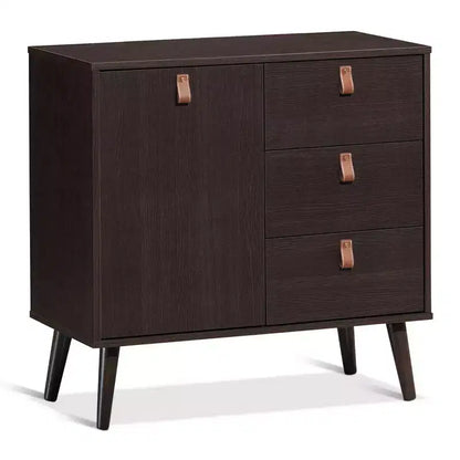 Costway Buffet Console d'entrée avec meuble de présentation marron pour la maison