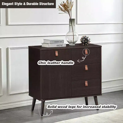 Costway Buffet Console d'entrée avec meuble de présentation marron pour la maison