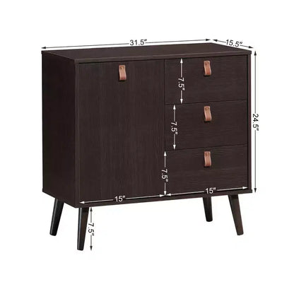 Costway Buffet Console d'entrée avec meuble de présentation marron pour la maison