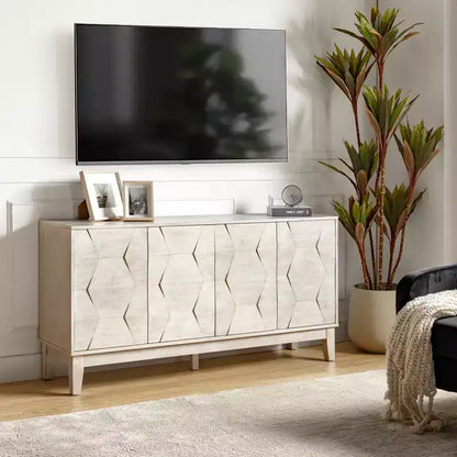 Buffet de rangement Kamis 60 Farmhouse avec pieds en bois massif | KARAT HOME