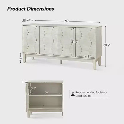 Buffet de rangement Kamis 60 Farmhouse avec pieds en bois massif | KARAT HOME