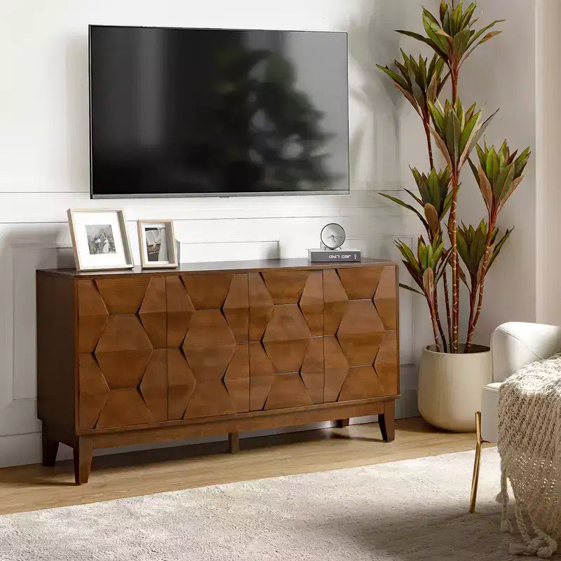 Buffet de rangement Kamis 60 Farmhouse avec pieds en bois massif | KARAT HOME