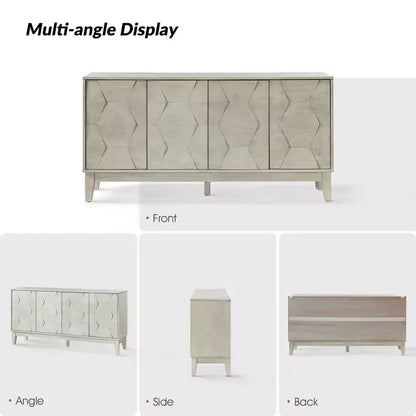Buffet de rangement Kamis 60 Farmhouse avec pieds en bois massif | KARAT HOME