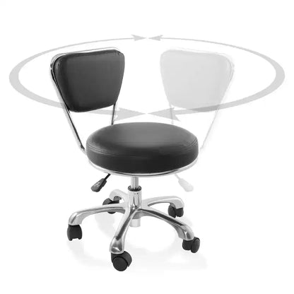 Tabouret de salon hydraulique roulant Saloniture avec dossier - Chaise pivotante réglable pour spa ou cabinet médical