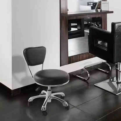 Tabouret de salon hydraulique roulant Saloniture avec dossier - Chaise pivotante réglable pour spa ou cabinet médical