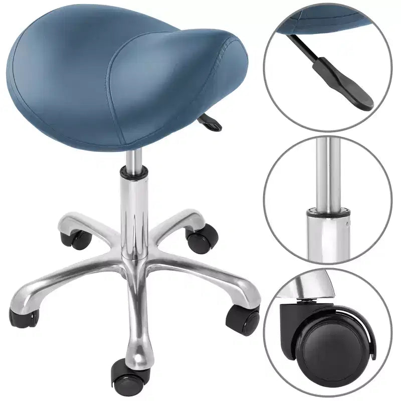 Tabouret selle ergonomique Saloniture – Siège hydraulique réglable, Chaise de salon à roulettes pivotantes