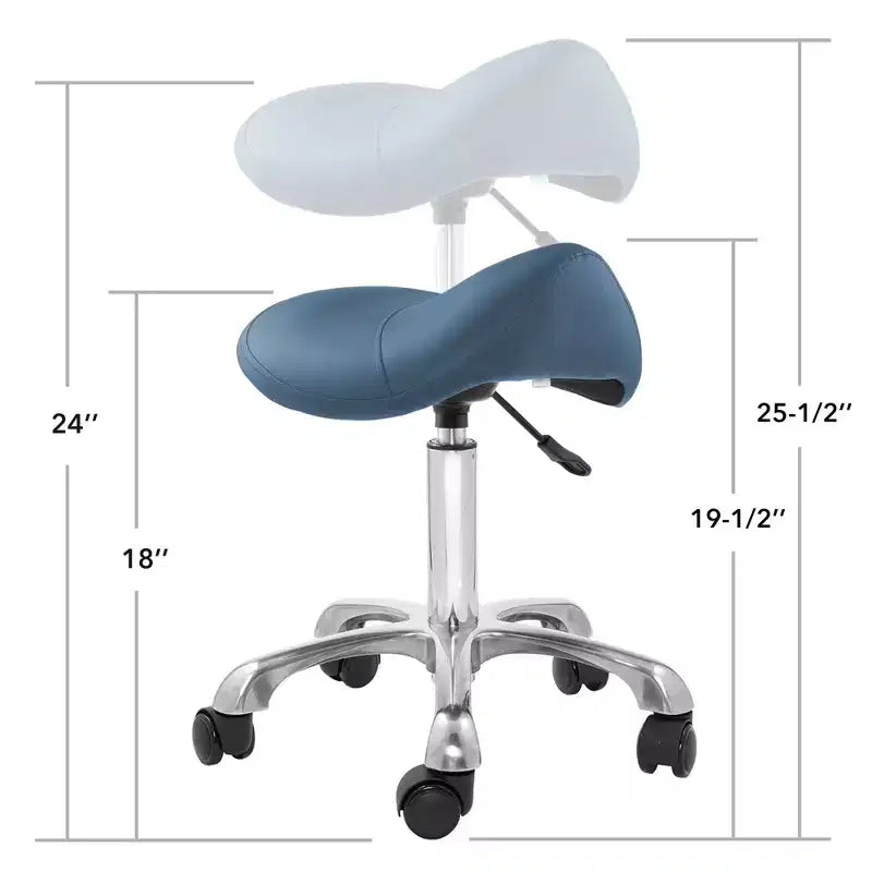 Tabouret selle ergonomique Saloniture – Siège hydraulique réglable, Chaise de salon à roulettes pivotantes