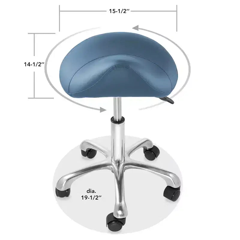 Tabouret selle ergonomique Saloniture – Siège hydraulique réglable, Chaise de salon à roulettes pivotantes