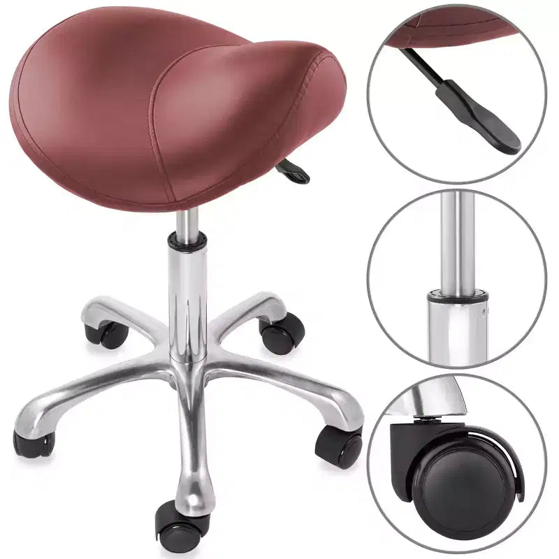 Tabouret selle ergonomique Saloniture – Siège hydraulique réglable, Chaise de salon à roulettes pivotantes