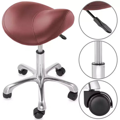 Tabouret selle ergonomique Saloniture – Siège hydraulique réglable, Chaise de salon à roulettes pivotantes